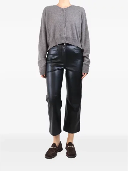 Pantaloni Wyse din piele negru