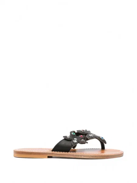 Sandale K. Jacques cu model floral cu aplicații negru