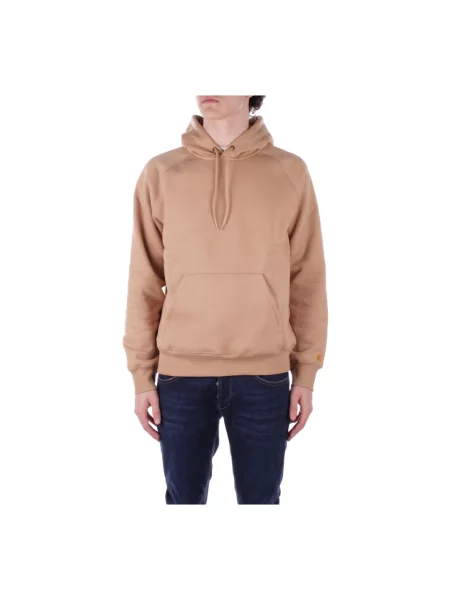 Carhartt WIP Hooded Chase Sweatshirt Dusty H Brown Mężczyźni Bluzy i bluzy z kapturem Carhartt WIP Size: L brązowy