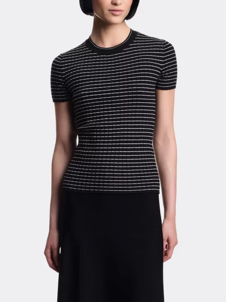 Светр Emporio Armani білий/чорний поліестер/віскоза білий