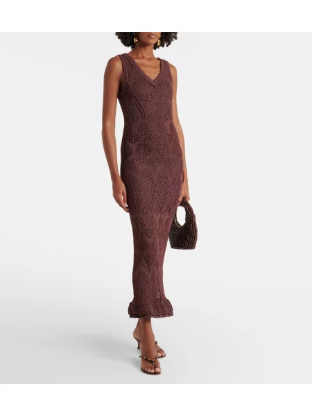 Rochie midi Staud tricotate maro