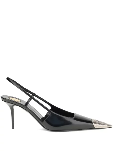 Pantofi cu toc Saint Laurent slingback negru