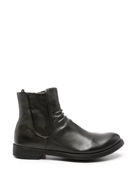 Botine Officine Creative din piele cu volane negru