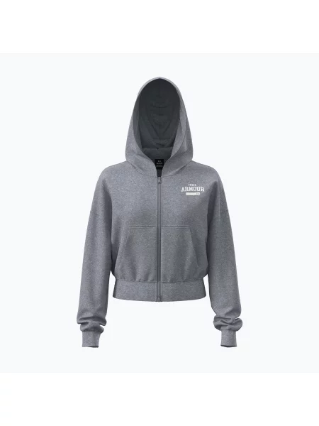 Bluză pentru femei Under Armour Icon Fleece Nov FZ mod gray light heather/white alb