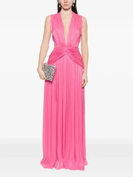 Maxi rochie maxi Costarellos cu decolteu în V de costum roz