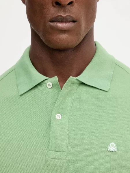 Однотонное поло United Colors Of Benetton розовое