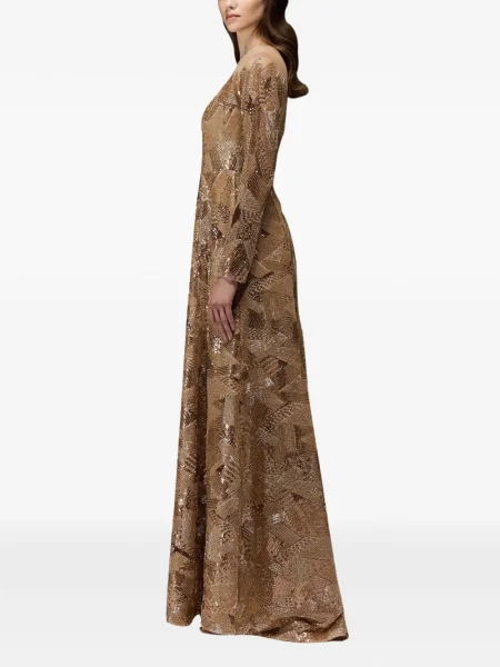 Rochie maxi Tha Seen cu paiete de costum auriu