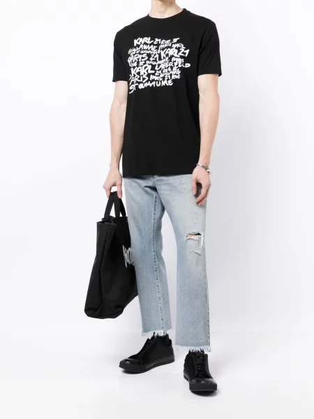 Tricou Karl Lagerfeld cu imagine negru