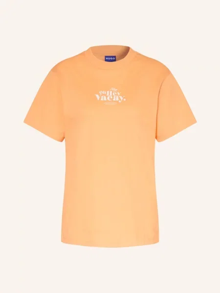 HUGO T-Shirt Vintage pomarańczowy