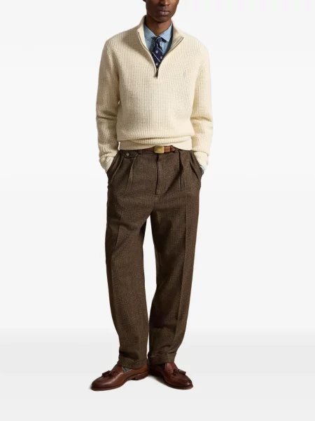 Kožené s límcem pruhované ponožky Polo Ralph Lauren modré