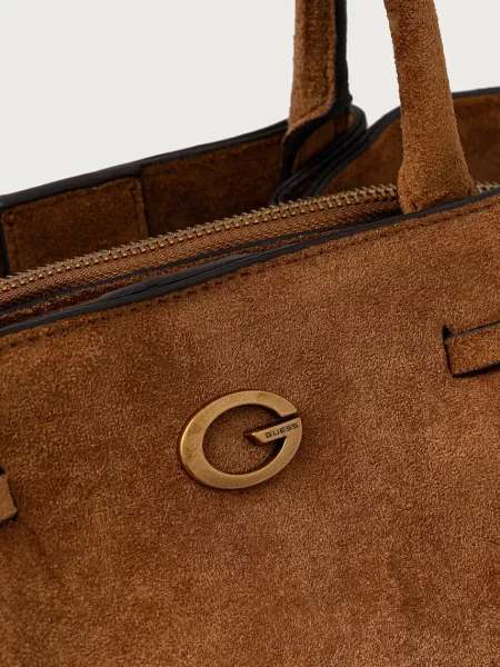 Замшевая сумка шоппер Guess