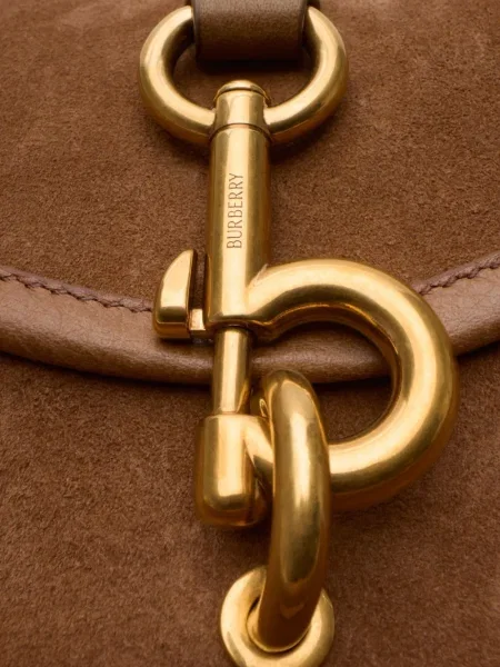 Geantă messenger Burberry în carouri maro