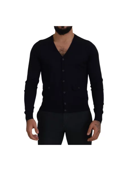 Kardigan Dolce And Gabbana wełniany niebieski