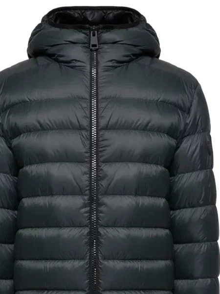 Jachetă cu glugă Moncler cu glugă gri