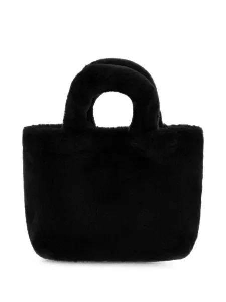 Geantă shopper Herno cu blană negru