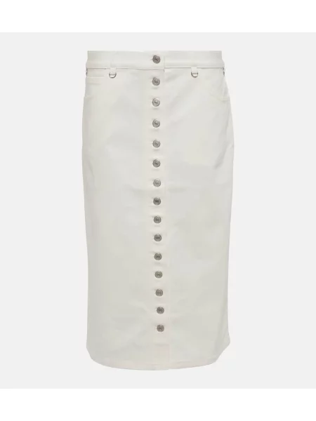 Fustă din denim Courreges până la genunchi alb