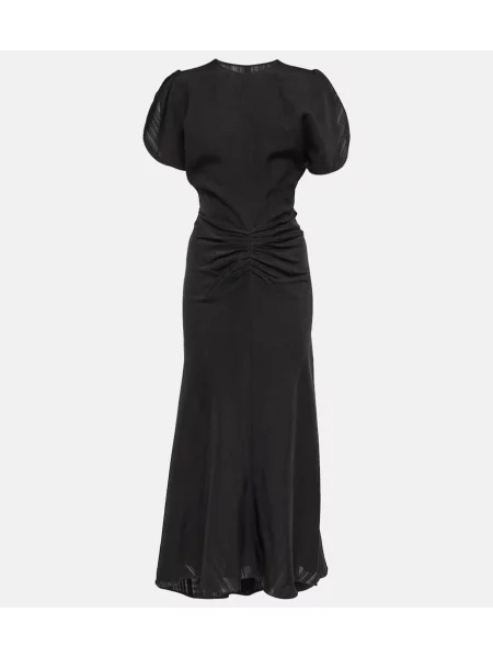 Rochie midi Victoria Beckham până la genunchi de costum negru