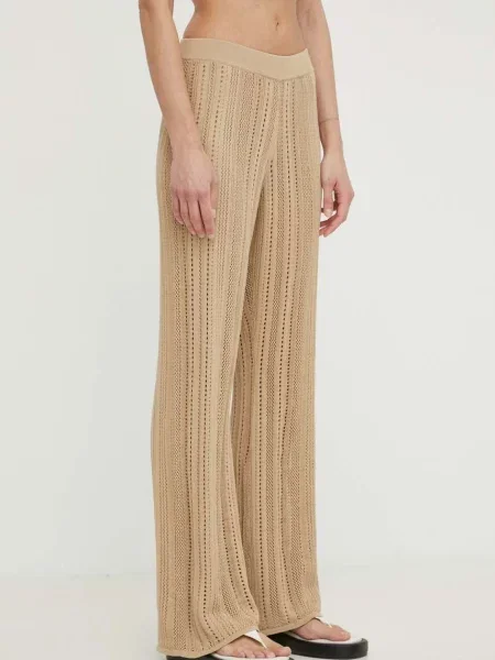 Штани By Malene Birger широке висока посадка бежевий