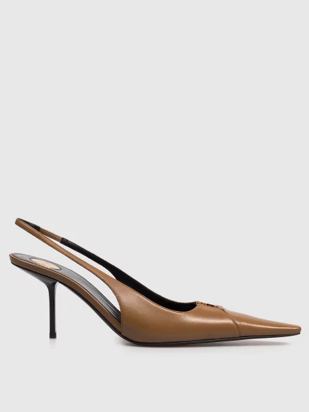 Шкіряні босоніжки Saint Laurent коричневі