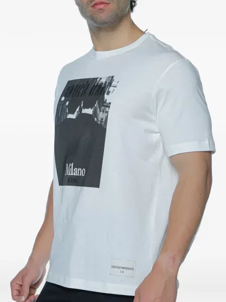 Μπλούζα Emporio Armani με σχέδιο λευκό