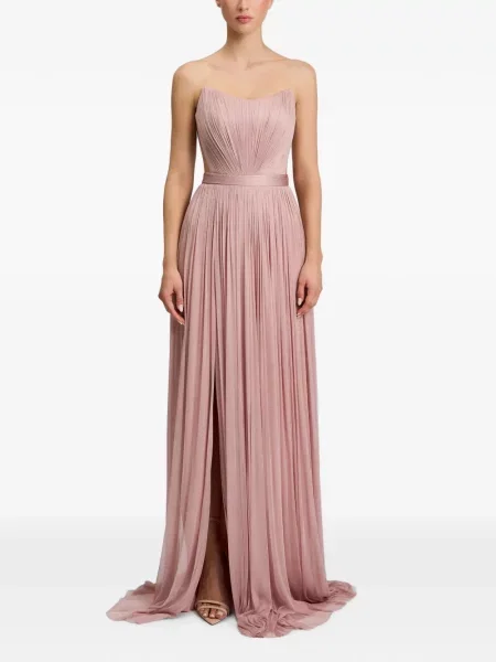 Rochie maxi Cristallini fără bretele roz