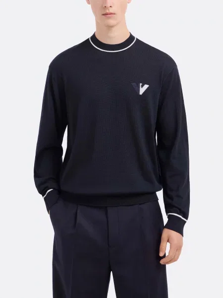 Вовняний Джемпер Emporio Armani темно-синій синій
