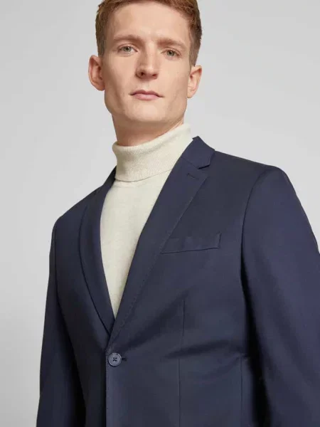 Marynarka o kroju slim fit z kołnierzem z połami model ‘DELON’ Selected Homme granatowa