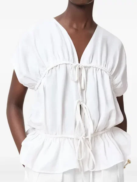 Top Allsaints cu volane alb