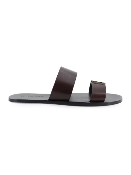Klapki Saint Laurent brązowe