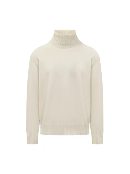 Dzianinowy sweter z golfem Amaránto do golfa beżowy