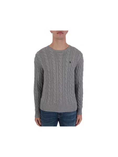 Sweter Ralph Lauren z logo szary
