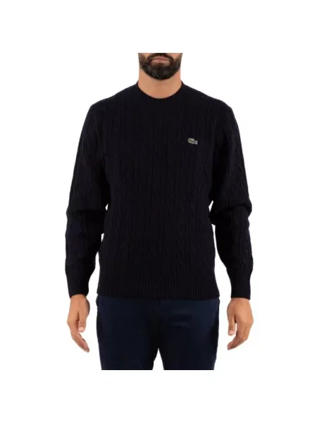 Sweter Lacoste wełniany niebieski