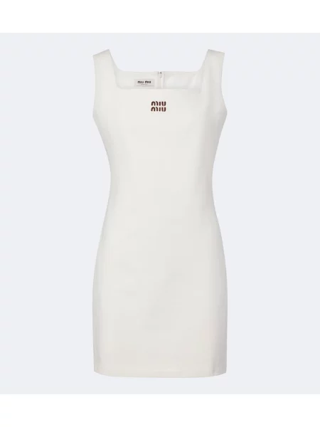 Rochie Miu Miu din piele alb