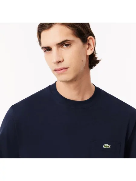 Lacoste T-Shirt Z Kieszonką Na Piersi szary