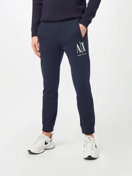 ARMANI EXCHANGE Hlače mornarska / bela modra