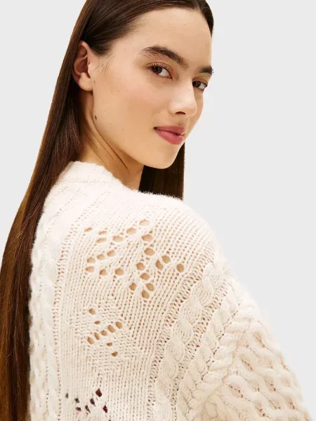 Шерстяной кардиган Tommy Jeans белый