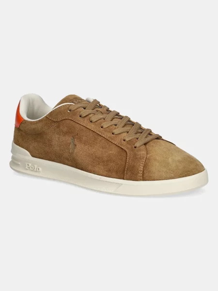 Велурени маратонки Polo Ralph Lauren Hrt Crt Ii бежово