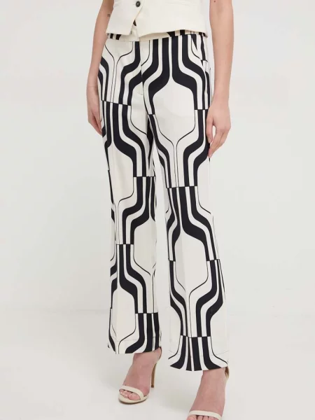 Marella pantaloni femei drept high waist negru