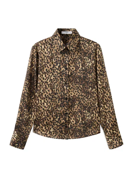 MANGO Bluză PIEDRA bej deschis / maro negru