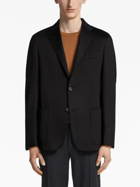 Kašmyro vienakrūtis striukė Zegna juoda