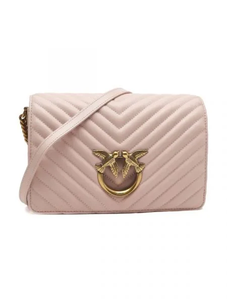 Pinko De piele geantă pe umăr LOVE CLICK CLASSIC SHEEP NAPPA roz