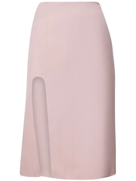 Fustă Stella Mccartney cu crăpătură roz