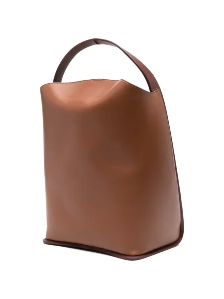 Geantă shopper Jil Sander din piele maro