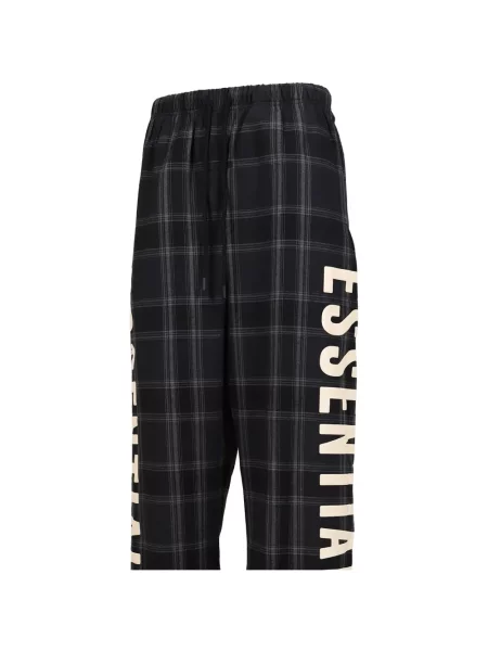 Καρό παντελόνι Fear Of God Essentials φανελένιο μαύρο