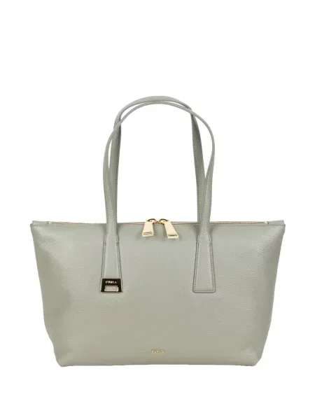 Geantă shopper Furla din piele gri
