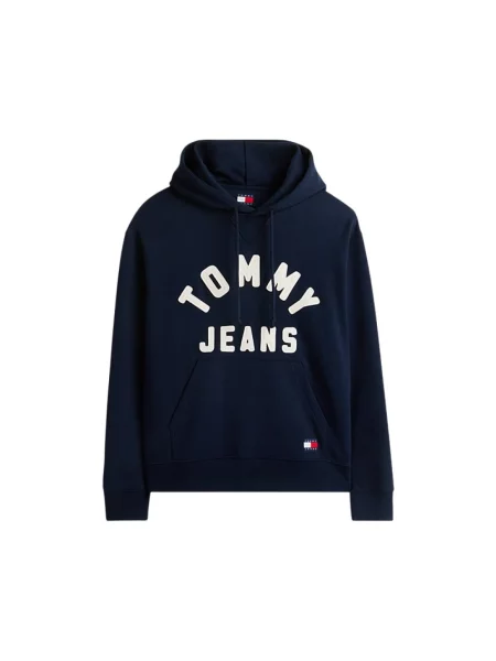 Bluza z kapturem Tommy Jeans z logo niebieska