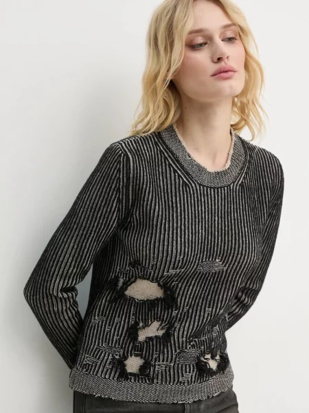 Вълнен пуловер с две лица Maison Margiela черно