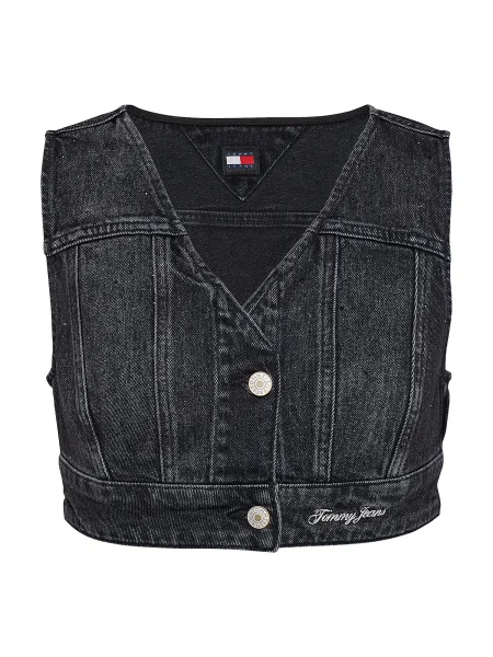 Tommy Jeans Vesta čierny denim biela