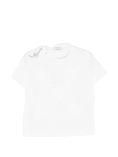 Tricou Peserico cu model floral cu aplicații alb