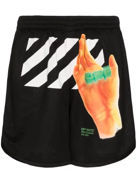 Pantaloni scurți Off-white alergare cu autograf alb